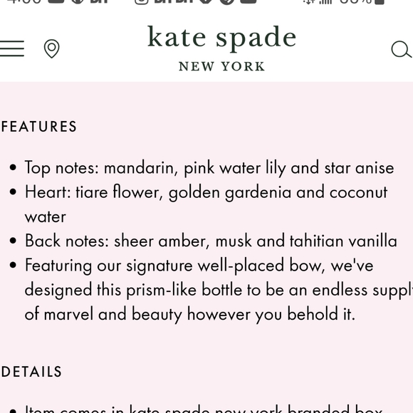 New w/out box never used KATE SPADE LIVE COLORFULLY beautiful bow 🎀 bottle - Picture 6 of 8